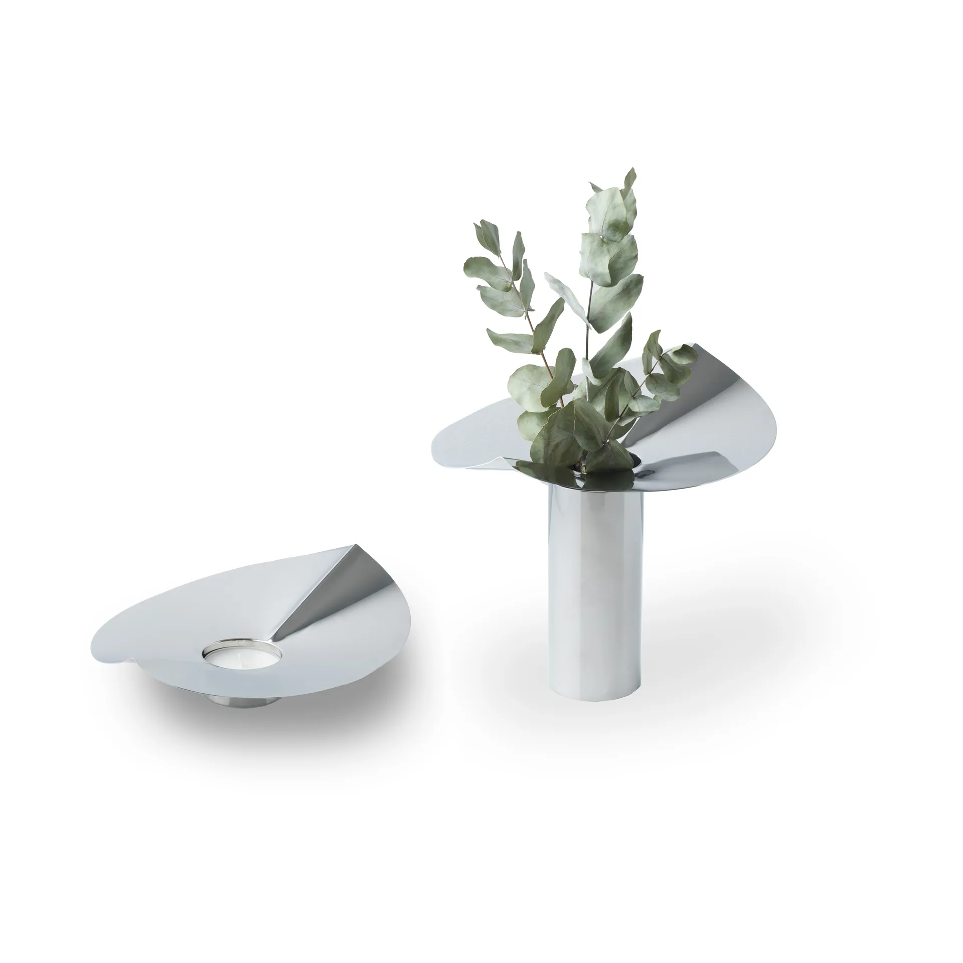 Vaso-portacandele Löv, Acciaio inossidabile KLONG