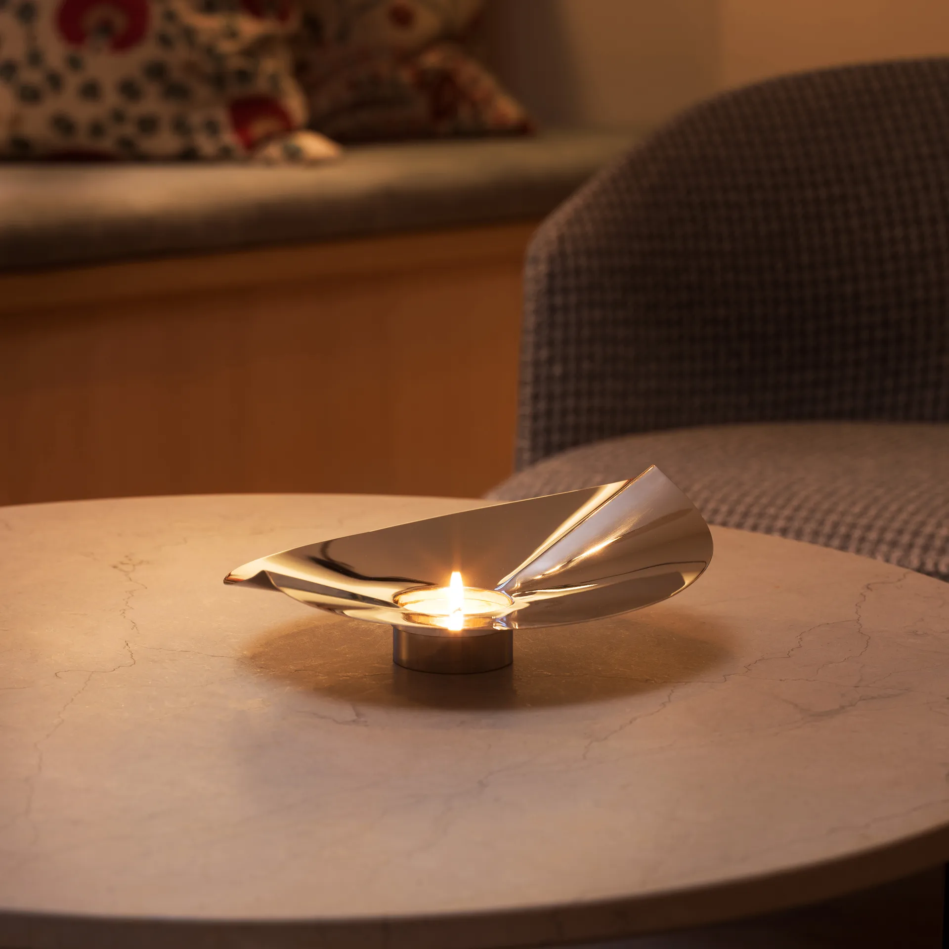 Vaso-portacandele Löv, Acciaio inossidabile KLONG