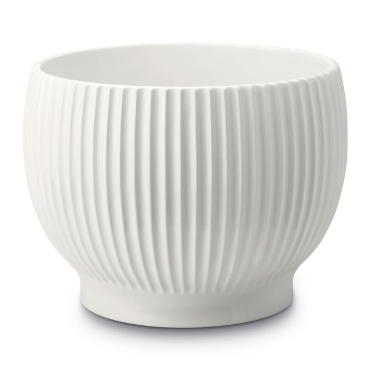 Vaso da fiori Knabstrup scanalato Ø 14,5 cm - Bianco - Knabstrup Keramik
