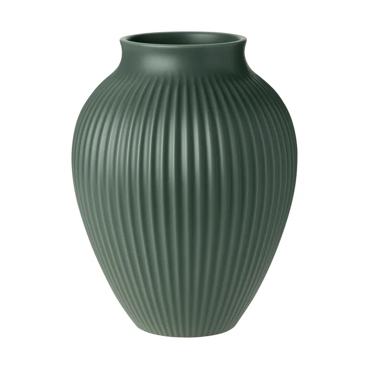 Vaso Knabstrup ripple mat celadon green - 27 cm - Knabstrup Keramik