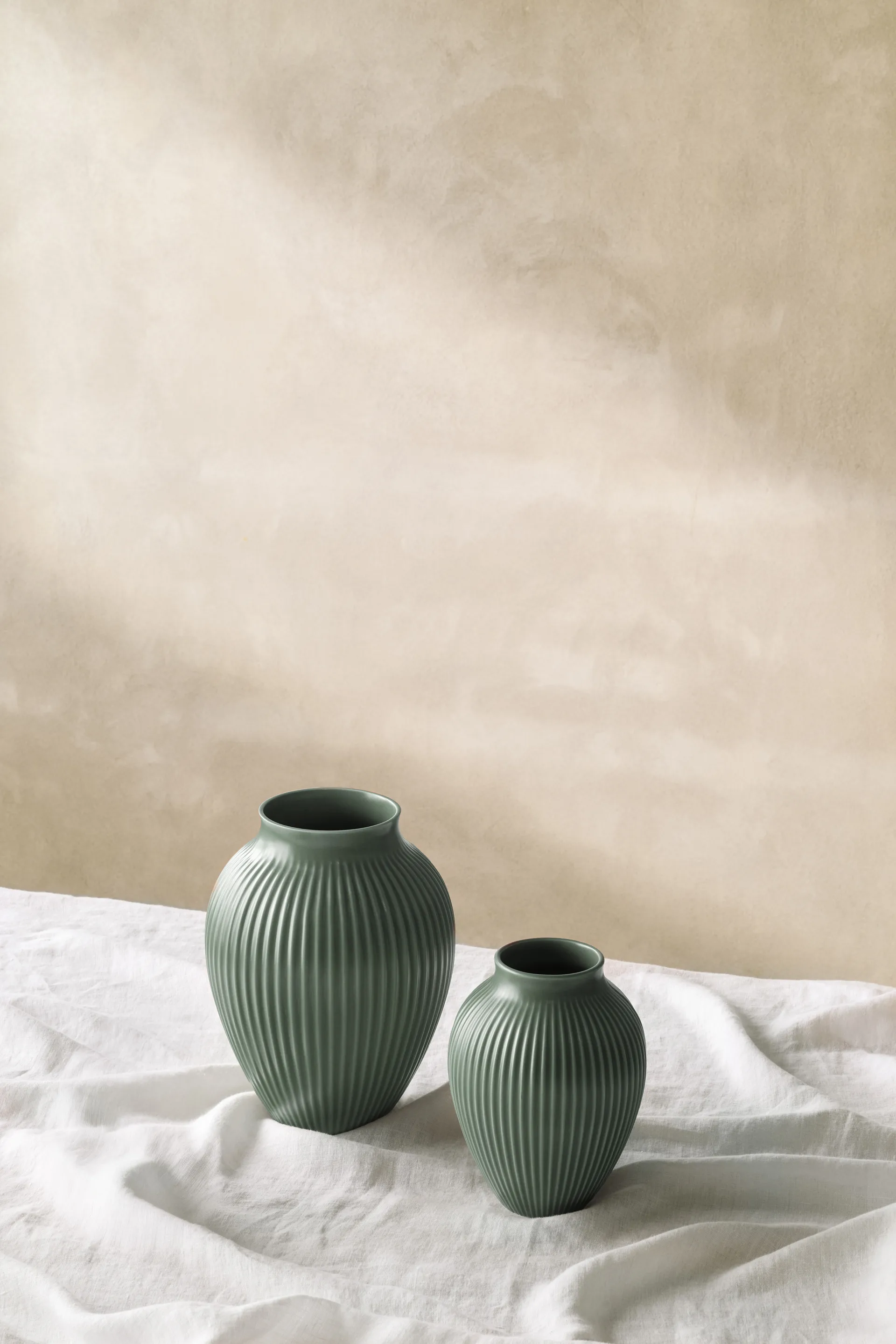 Vaso Knabstrup ripple mat celadon green, 27 cm Knabstrup Keramik