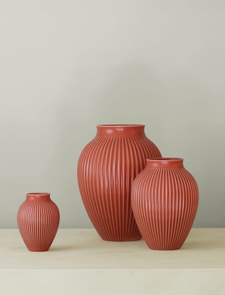 Vaso rigato Knabstrup 12,5 cm, Corallo Knabstrup Keramik
