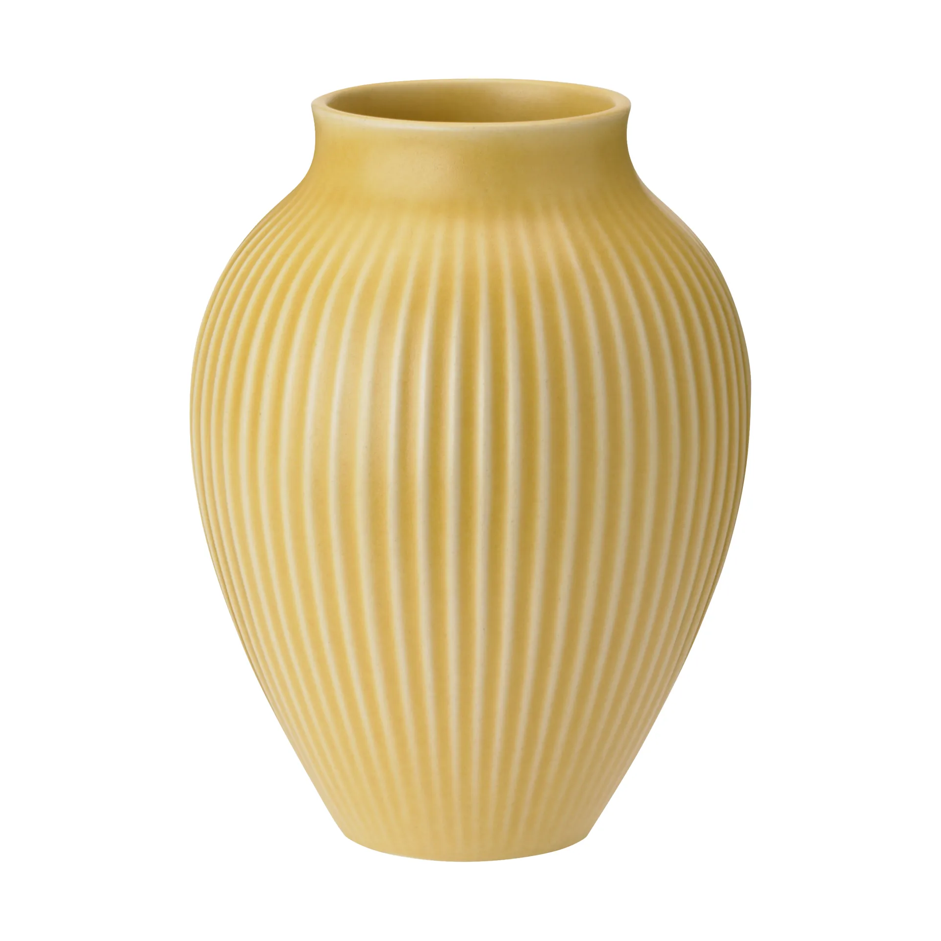 Vaso rigato Knabstrup 12,5 cm, Giallo Knabstrup Keramik