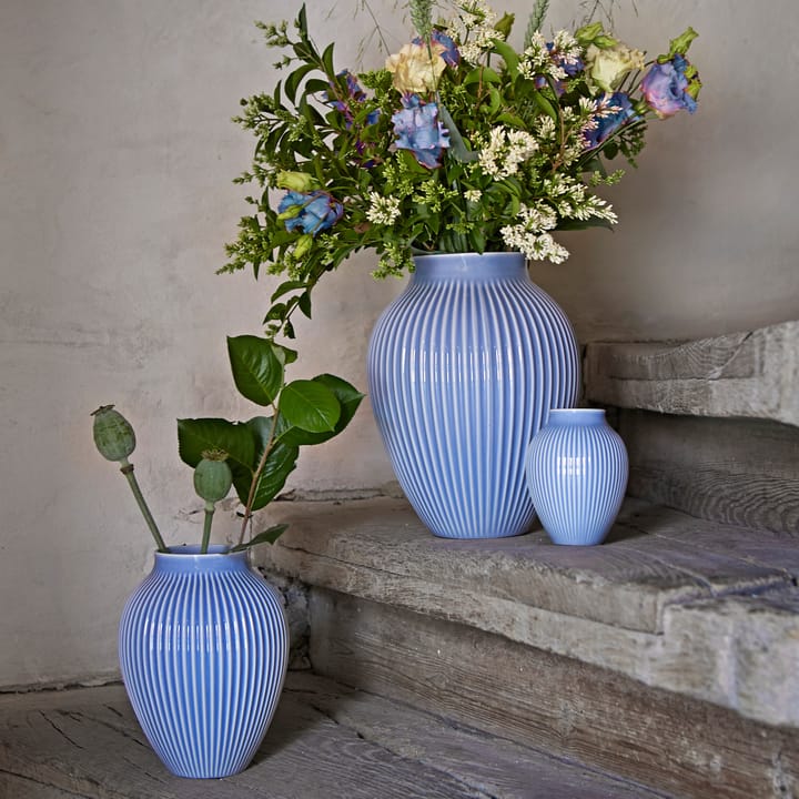 Vaso rigato Knabstrup 12,5 cm - lavender blue - Knabstrup Keramik