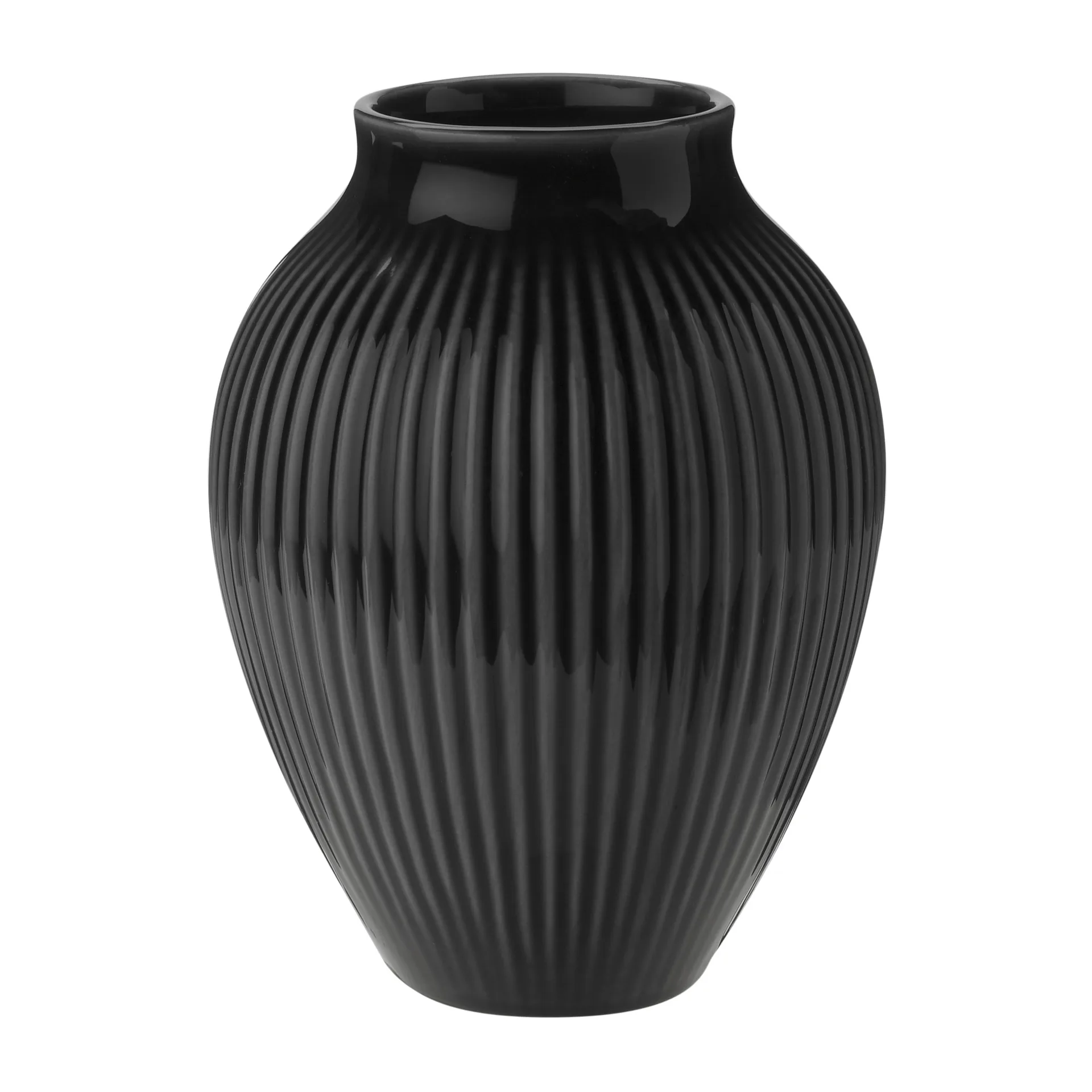 Vaso rigato Knabstrup 12,5 cm, Nero Knabstrup Keramik