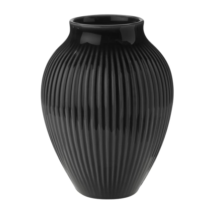 Vaso rigato Knabstrup 12,5 cm - Nero - Knabstrup Keramik