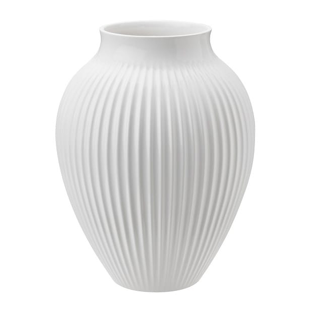 Vaso rigato Knabstrup 20 cm - bianco - Knabstrup Keramik