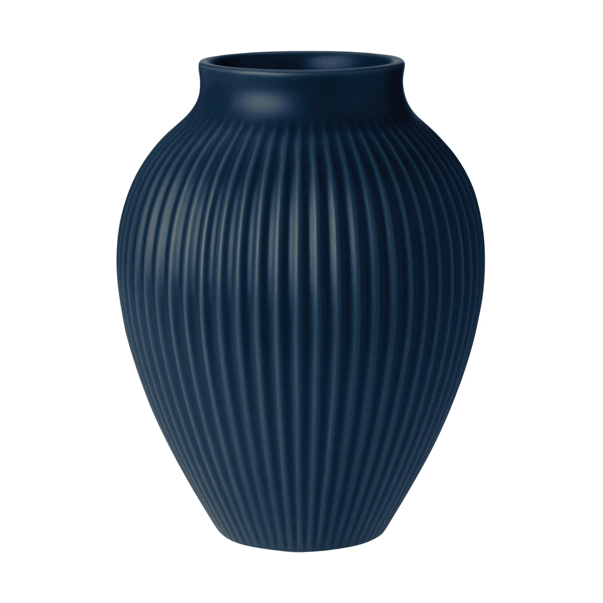 Vaso rigato Knabstrup 20 cm, Blu scuro Knabstrup Keramik