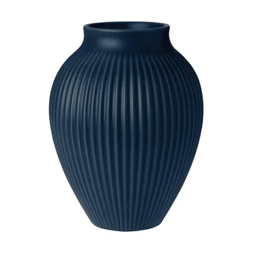 Vaso rigato Knabstrup 20 cm - Blu scuro - Knabstrup Keramik