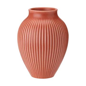 Vaso rigato Knabstrup 20 cm - Corallo - Knabstrup Keramik