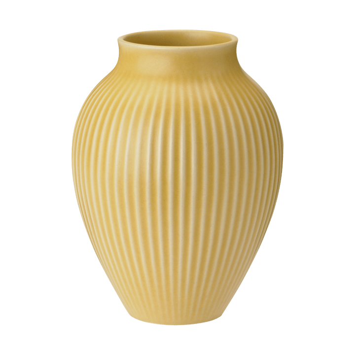 Vaso rigato Knabstrup 20 cm - Giallo - Knabstrup Keramik