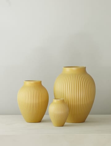 Vaso rigato Knabstrup 20 cm - Giallo - Knabstrup Keramik