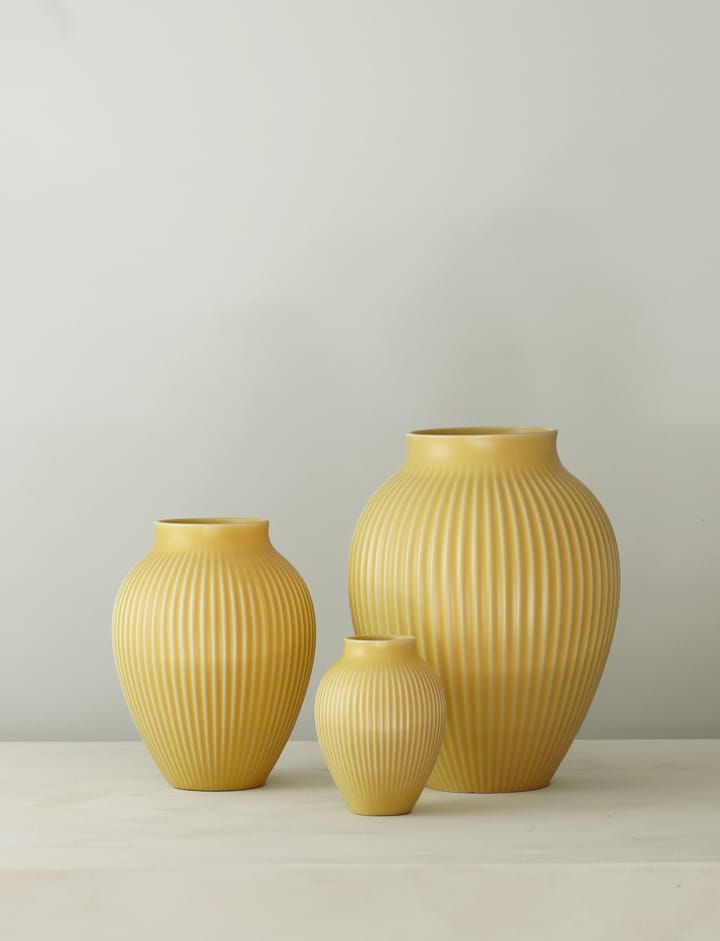 Vaso rigato Knabstrup 20 cm, Giallo Knabstrup Keramik