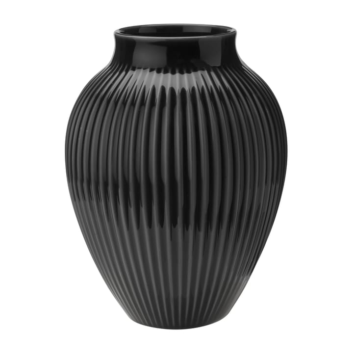 Vaso rigato Knabstrup 20 cm - Nero - Knabstrup Keramik