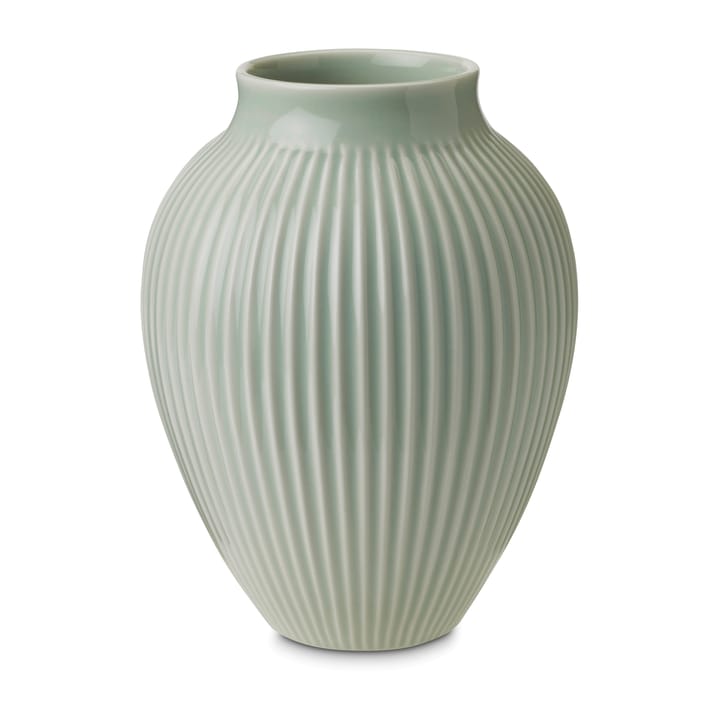 Vaso rigato Knabstrup 20 cm - Verde menta - Knabstrup Keramik