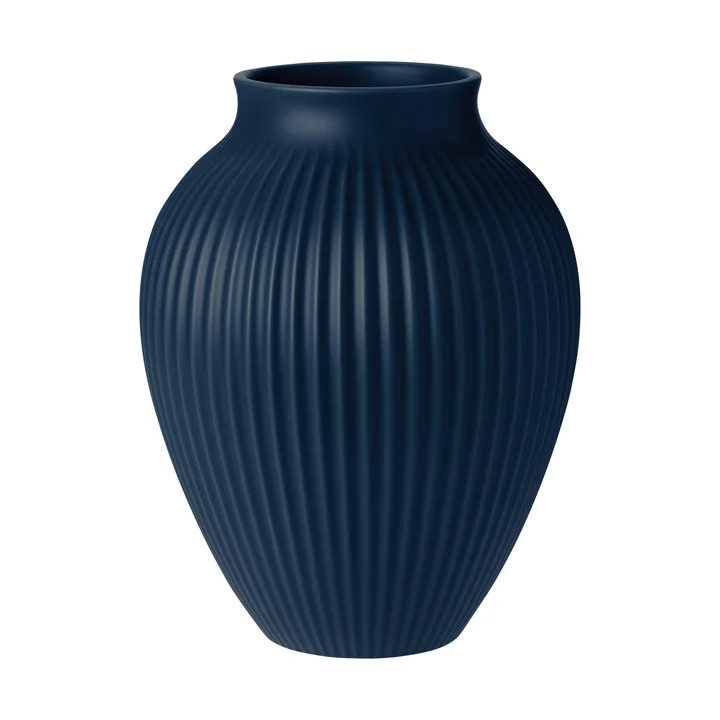 Vaso rigato Knabstrup 27 cm - Blu scuro - Knabstrup Keramik