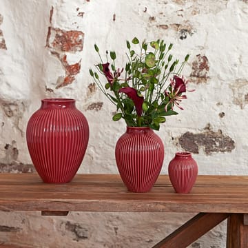 Vaso rigato Knabstrup 27 cm - bordeaux  - Knabstrup Keramik