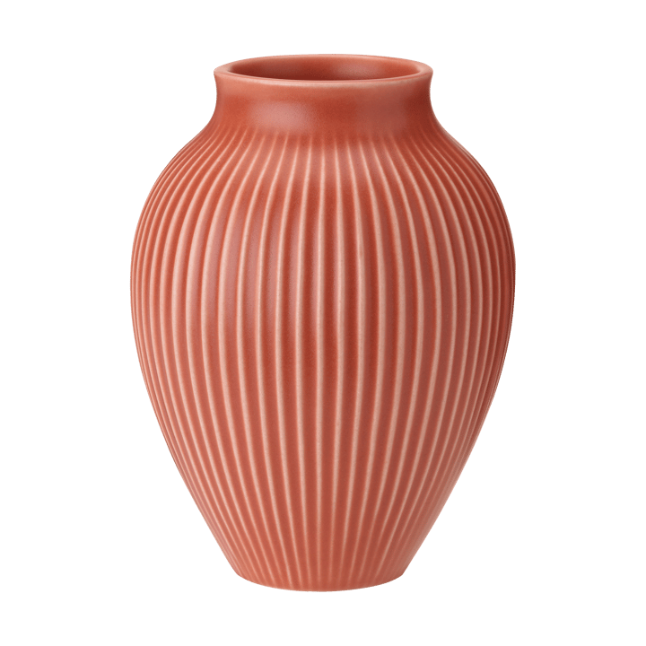 Vaso rigato Knabstrup 27 cm - Corallo - Knabstrup Keramik
