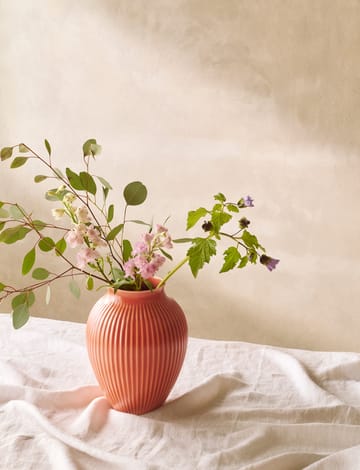Vaso rigato Knabstrup 27 cm - Corallo - Knabstrup Keramik