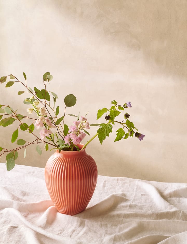 Vaso rigato Knabstrup 27 cm, Corallo Knabstrup Keramik