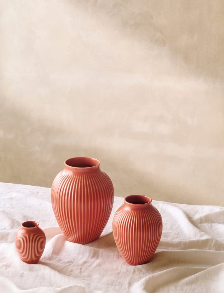 Vaso rigato Knabstrup 27 cm, Corallo Knabstrup Keramik