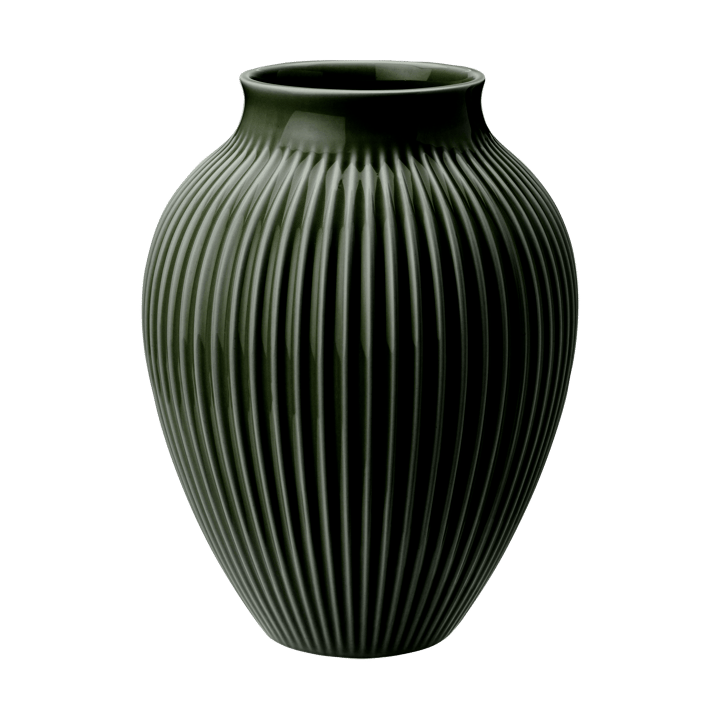Vaso rigato Knabstrup 27 cm - Dark green - Knabstrup Keramik