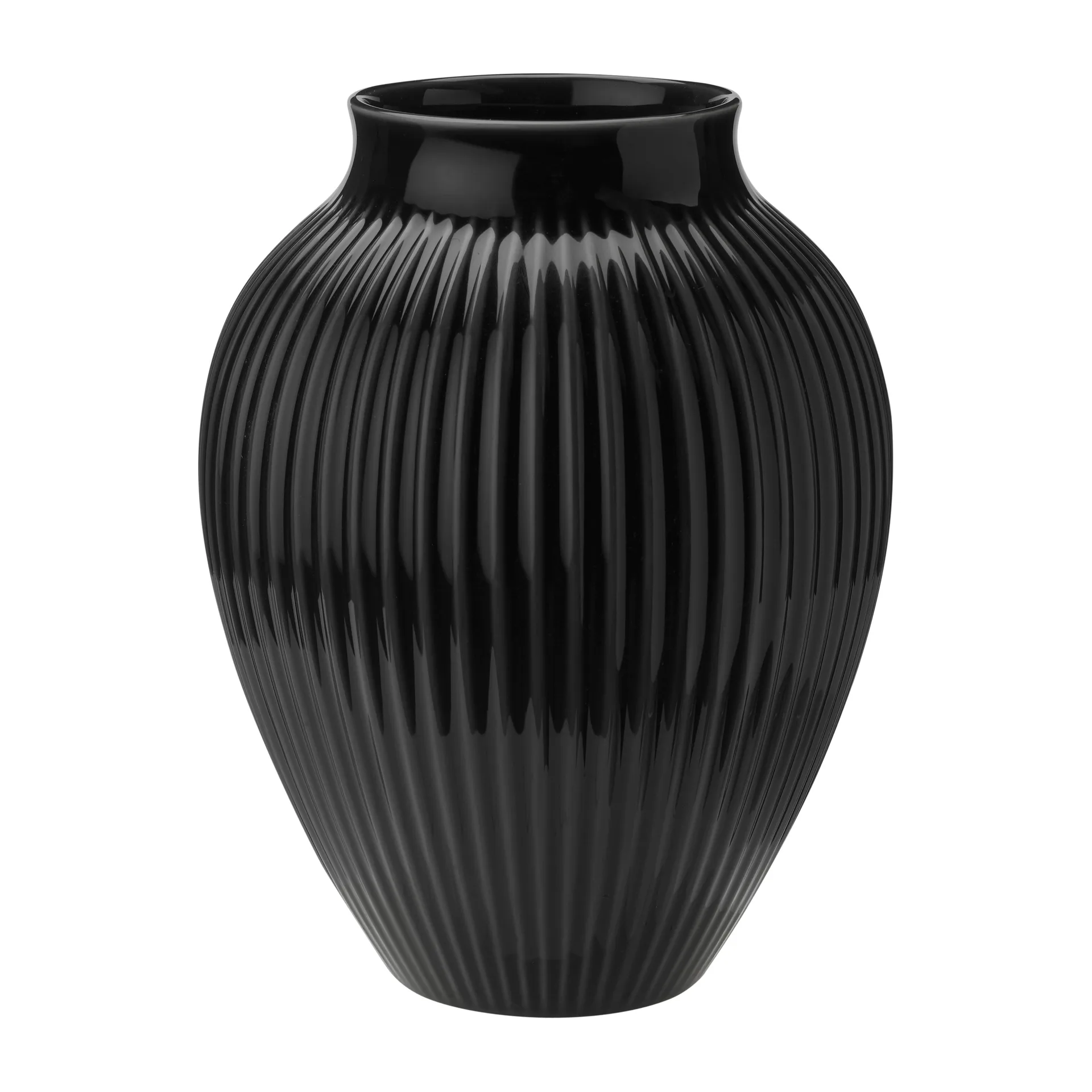 Vaso rigato Knabstrup 27 cm, Nero Knabstrup Keramik