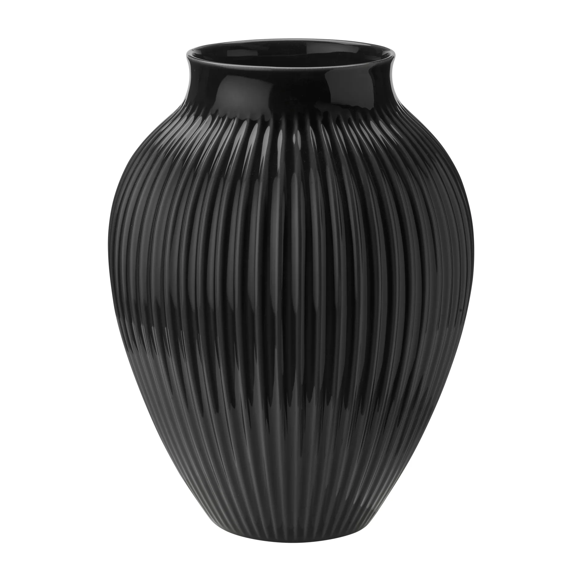 Vaso scanalato Knabstrup 35 cm, Nero Knabstrup Keramik