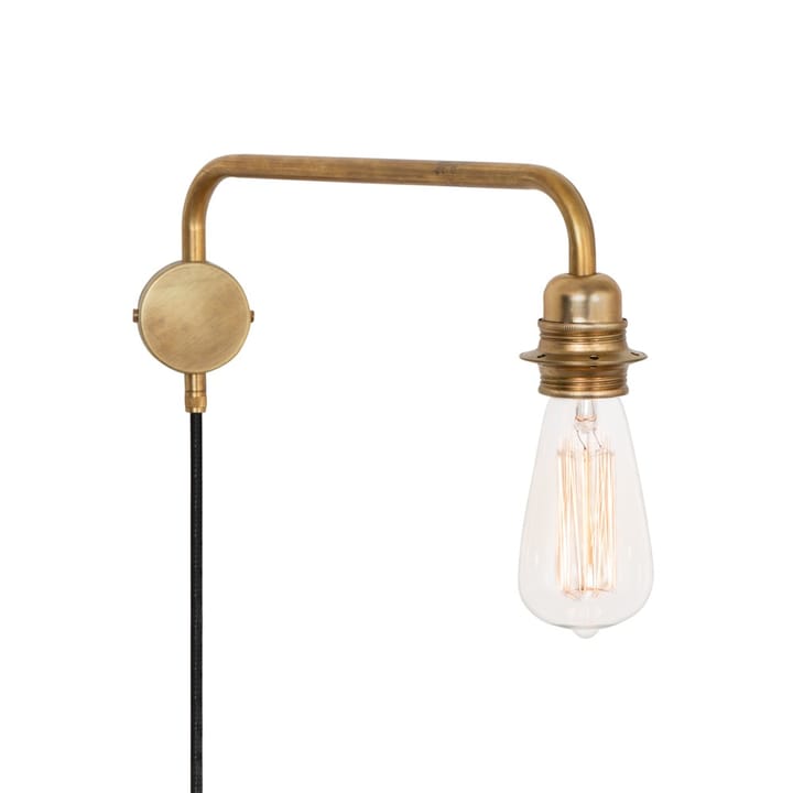 Lampada da parete Edison con braccio rivolto verso il basso - ottone grezzo - Konsthantverk