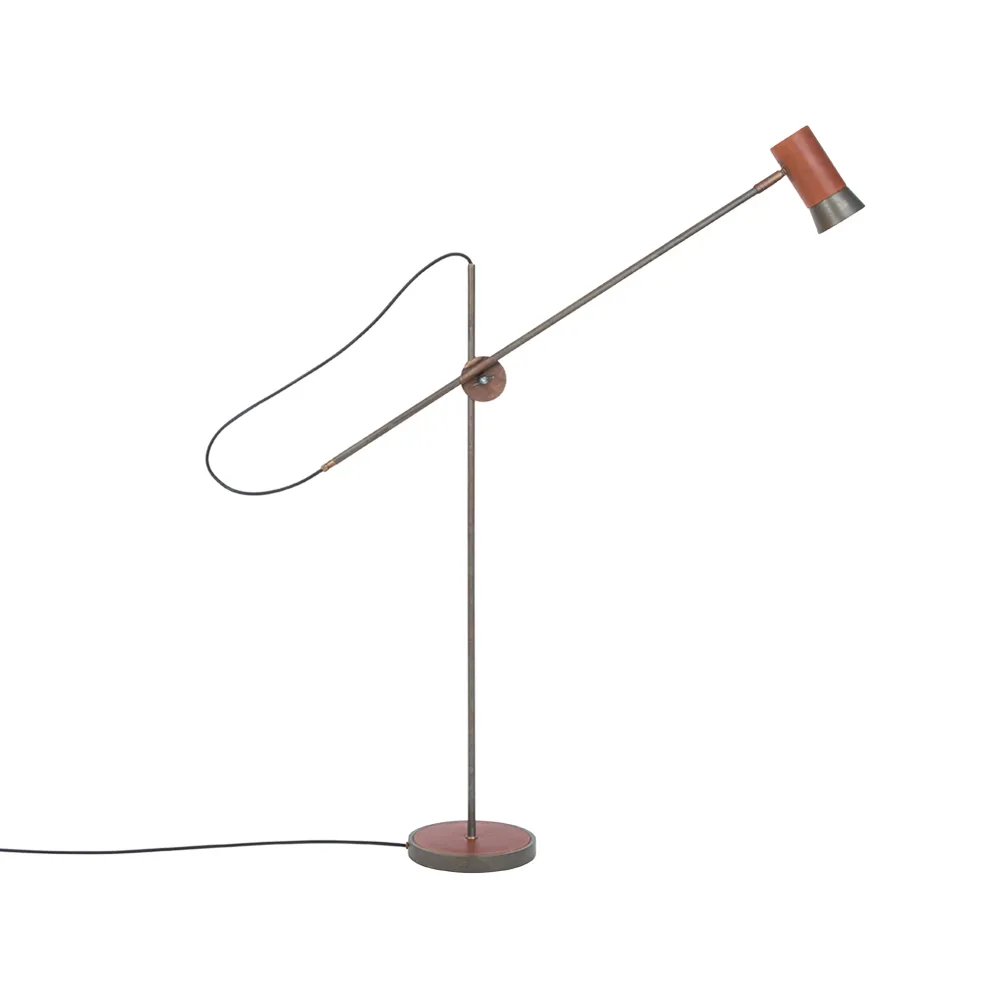 Lampada da terra Kusk, ossido di ferro/pelle Konsthantverk
