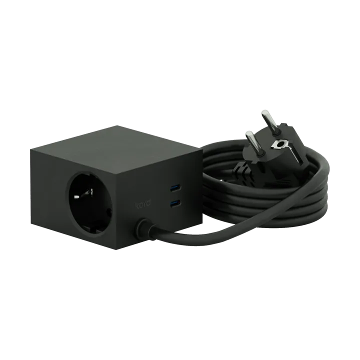 Cuboid+ multipresa USB-C 30W 2 m - Black - Kord