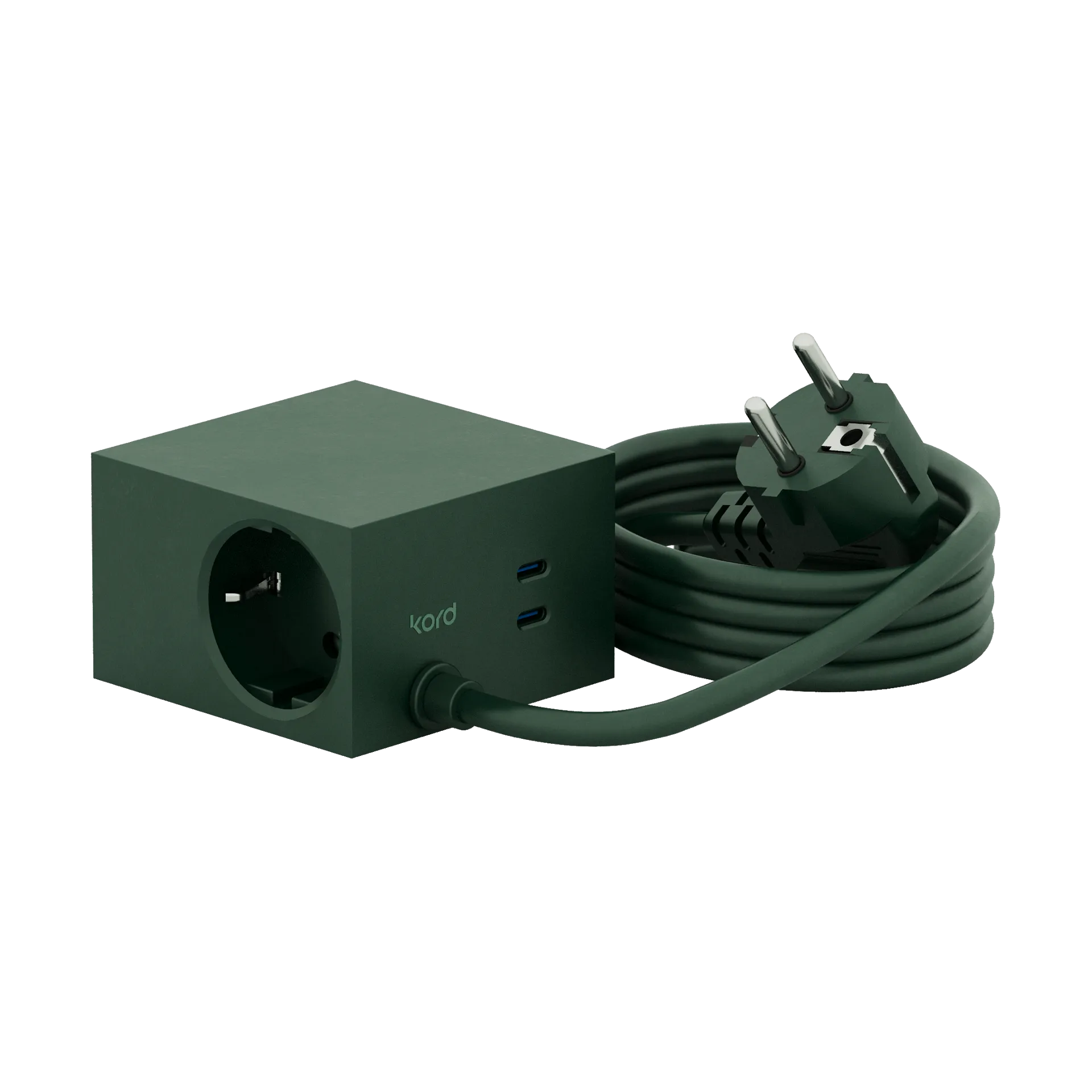 Cuboid+ multipresa USB-C 30W 2 m, Dark Green Kord