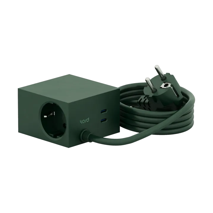 Cuboid+ multipresa USB-C 30W 2 m - Dark Green - Kord