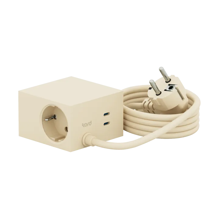 Cuboid+ multipresa USB-C 30W 2 m - Pearled Ivory (bianco) - Kord