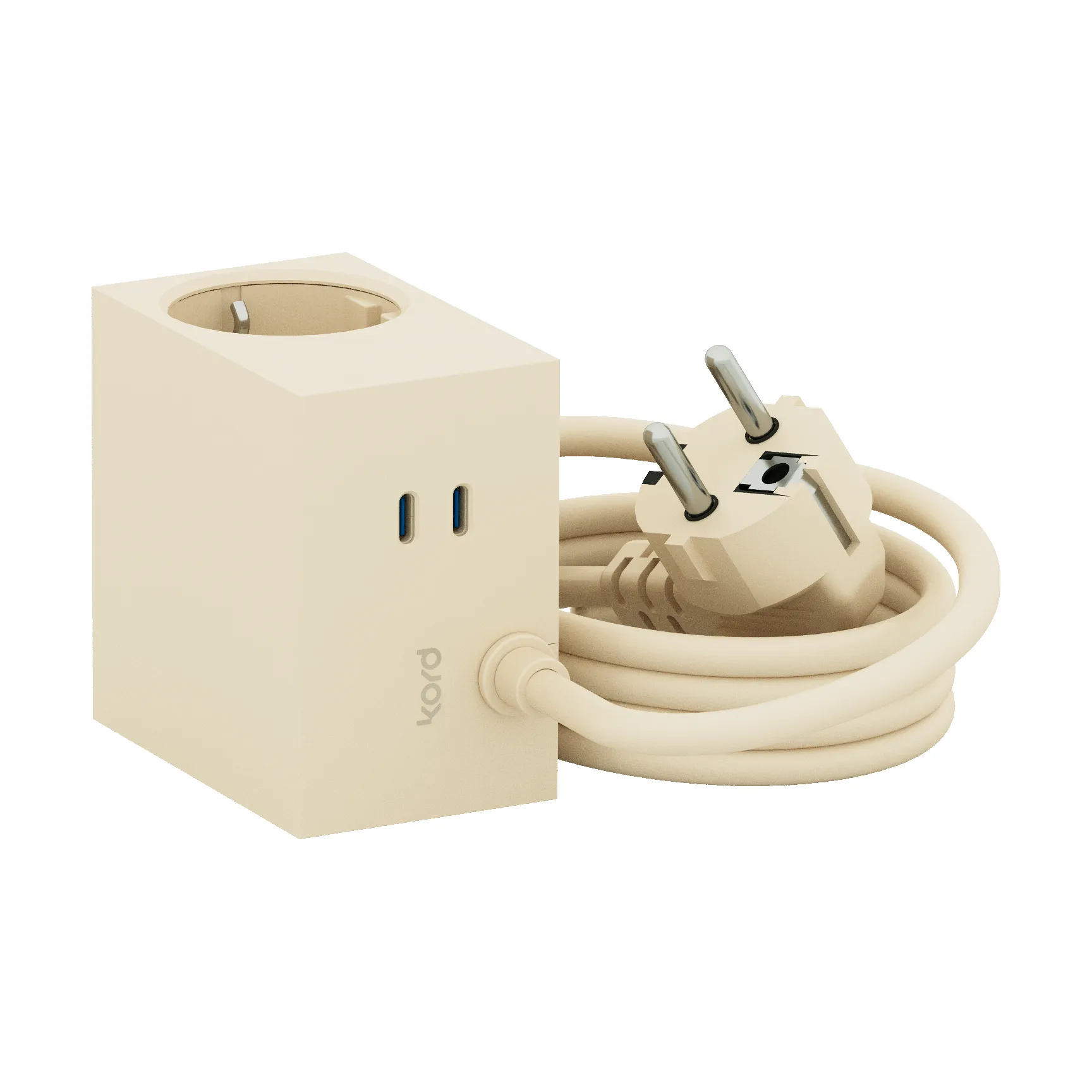 Cuboid+ multipresa USB-C 30W 2 m, Pearled Ivory (bianco) Kord