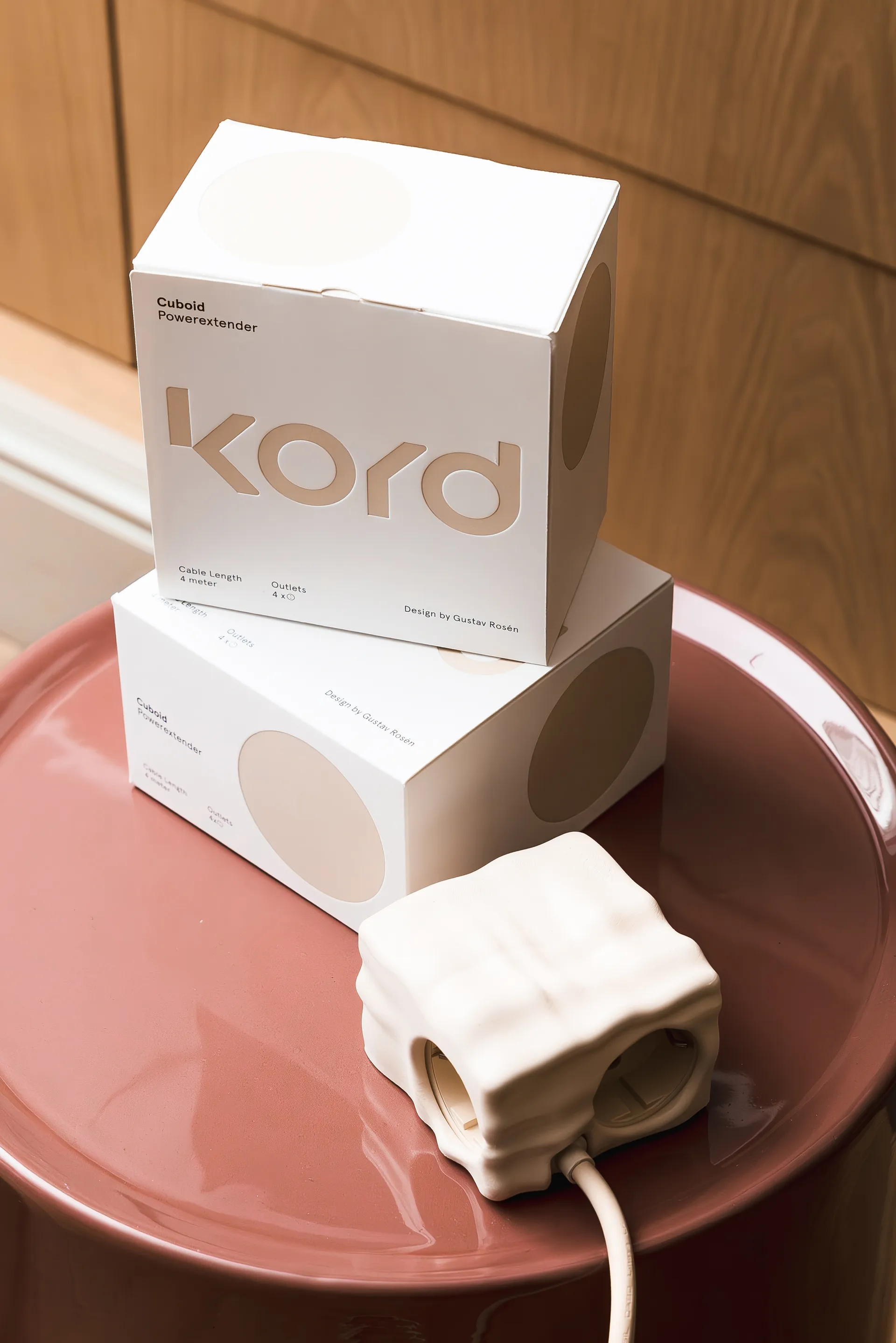 Cumulus+ case-cover per presa multipla Cuboid+, Beige Kord