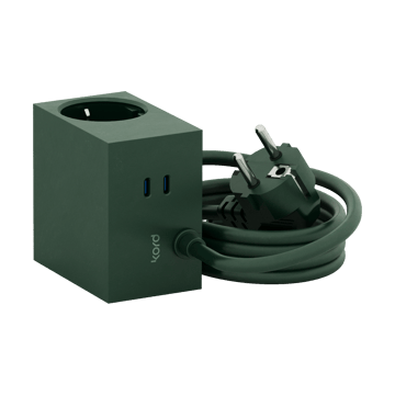 Presa multipla Cuboid+ USB-C 30W 2 m - Dark Green - Kord
