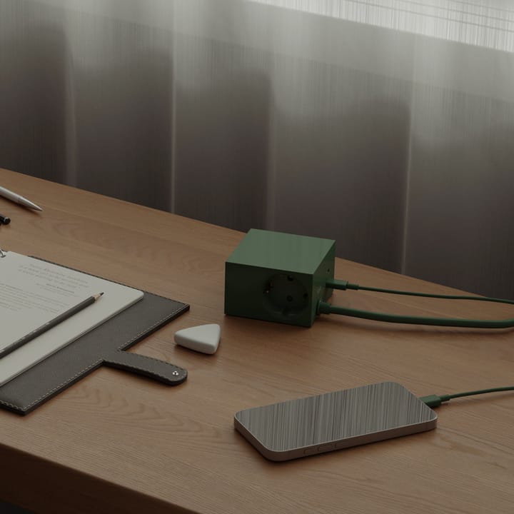 Presa multipla Cuboid+ USB-C 30W 2 m, Dark Green Kord