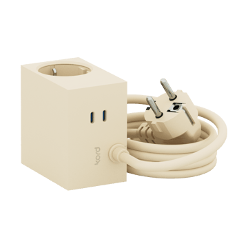 Presa multipla Cuboid+ USB-C 30W 2 m - Pearled Ivory - Kord