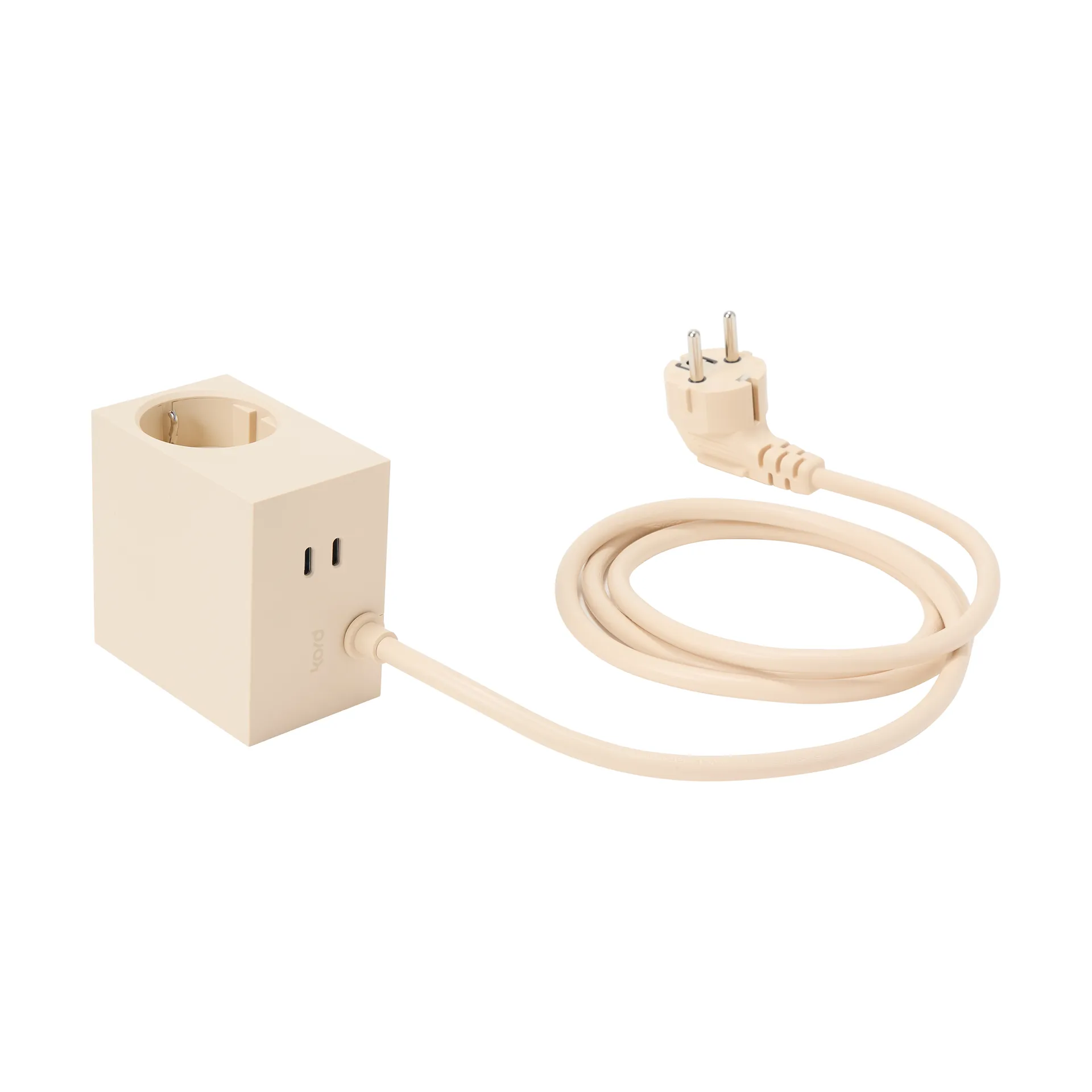 Presa multipla Cuboid+ USB-C 30W 2 m, Pearled Ivory Kord