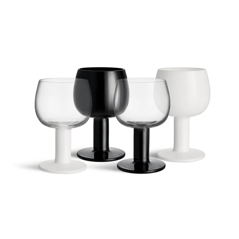 Bicchiere di Fars, Bianco-nero, confezione da 4 Kosta Boda