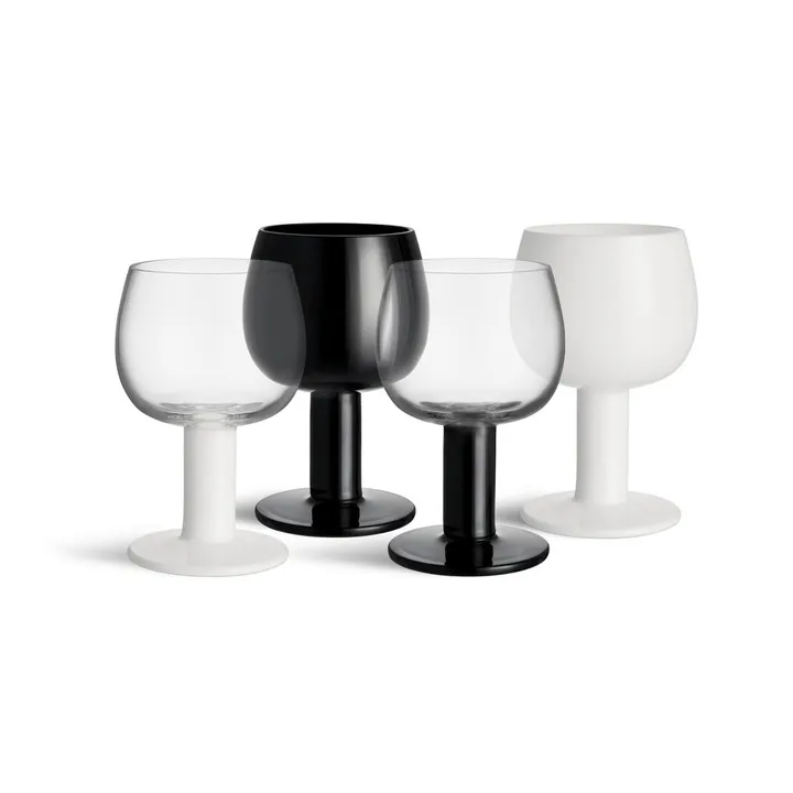 Bicchiere di Fars - Bianco-nero, confezione da 4 - Kosta Boda