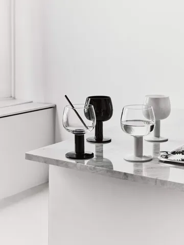Bicchiere di Fars - Bianco-nero, confezione da 4 - Kosta Boda
