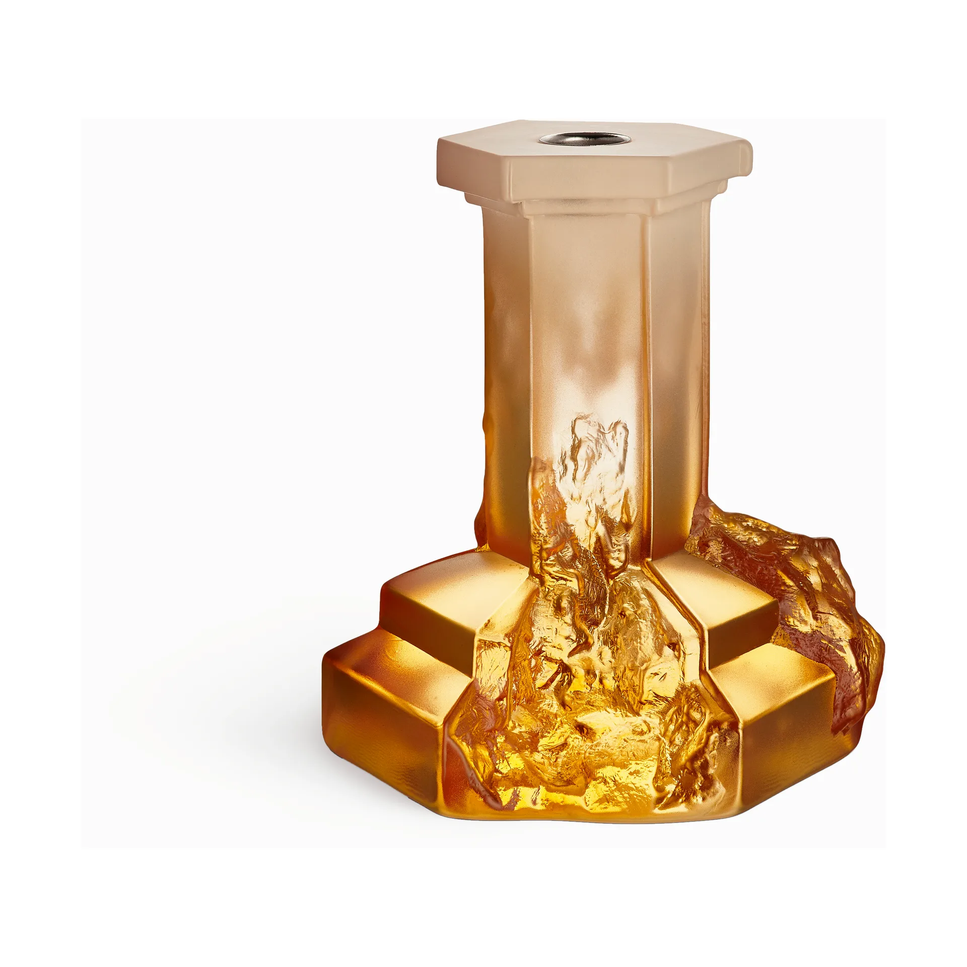 Candeliere Rocky Baroque 175 mm, Nebbia ambrata Kosta Boda