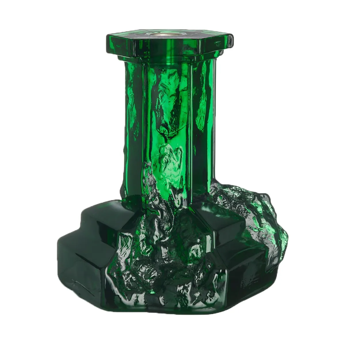 Candeliere Rocky Baroque 175 mm, Verde smeraldo Kosta Boda