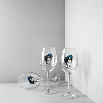 Confezione da 2 bicchieri da vino All about you - Miss him (blu) - Kosta Boda
