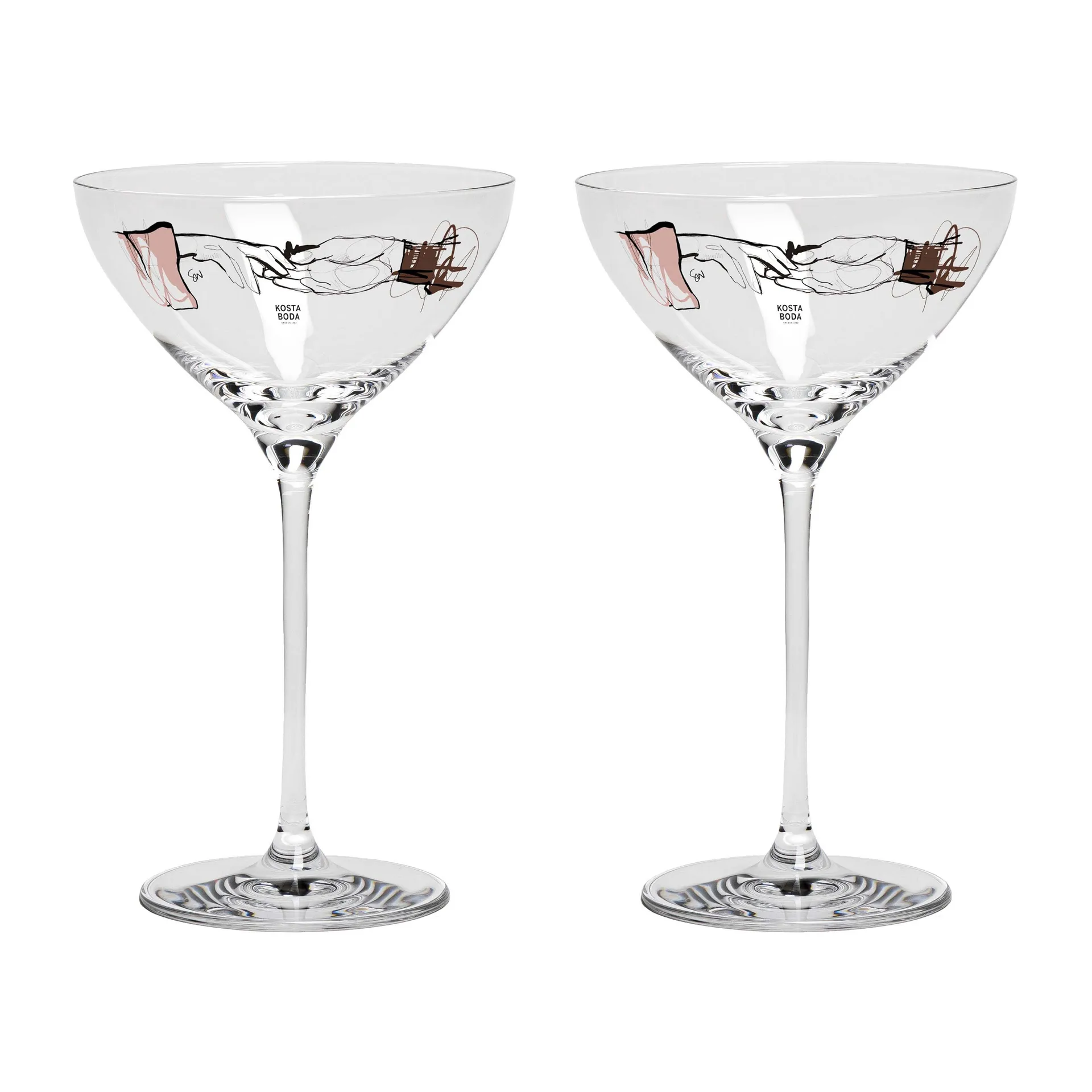Coppa champagne You and me together 32 cl confezione da 2, Trasparente/multicolore Kosta Boda