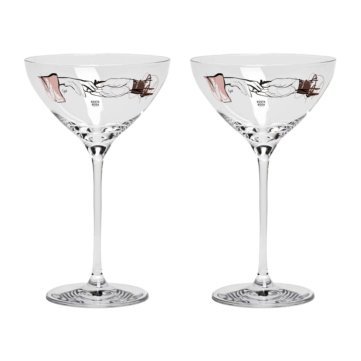 Coppa champagne You and me together 32 cl confezione da 2 - Trasparente/multicolore - Kosta Boda