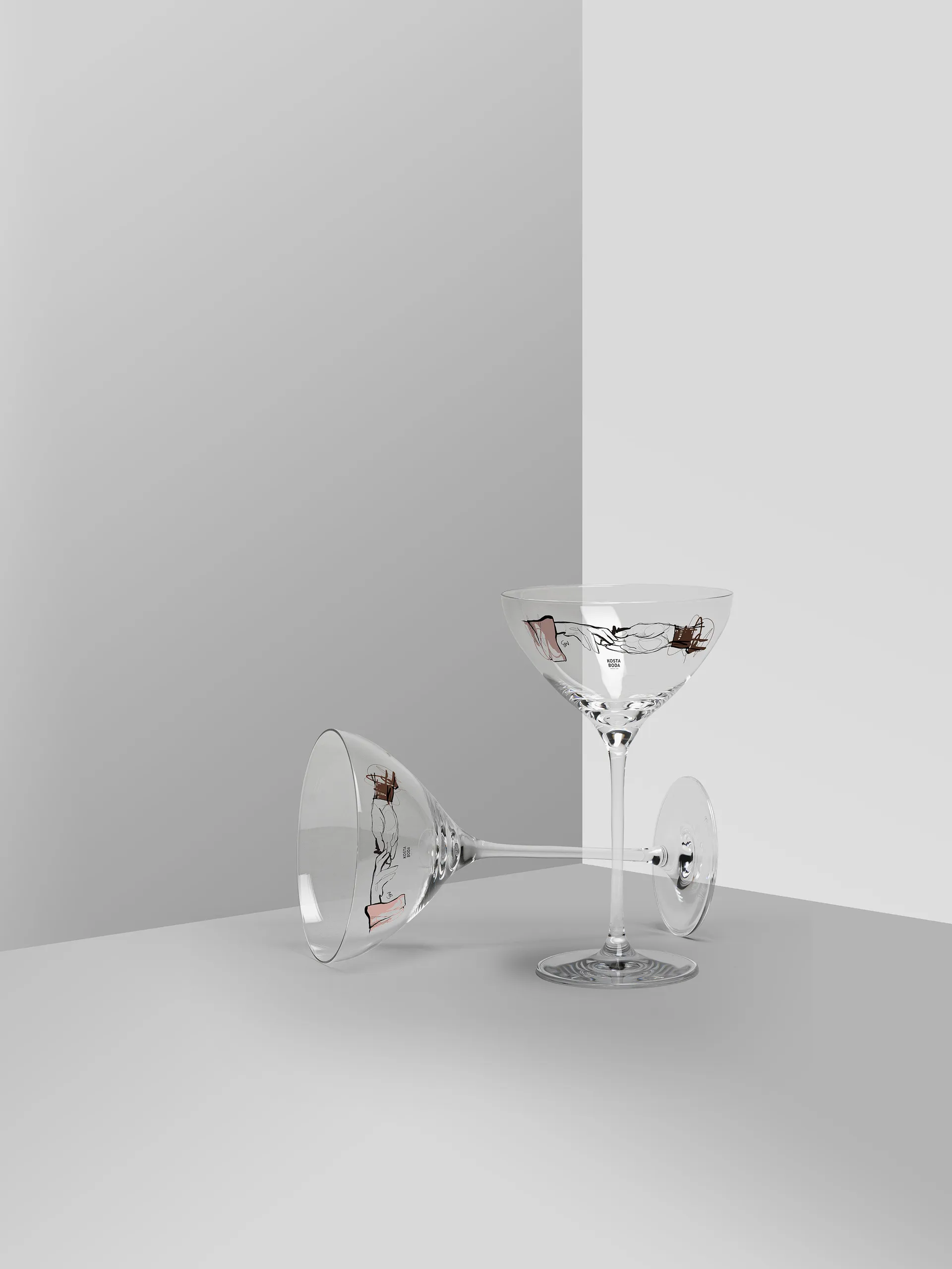 Coppa champagne You and me together 32 cl confezione da 2, Trasparente/multicolore Kosta Boda