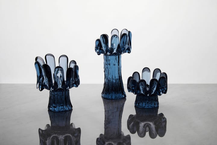 Portacandela Solros vetro circolare 9,2 cm, Blu Kosta Boda